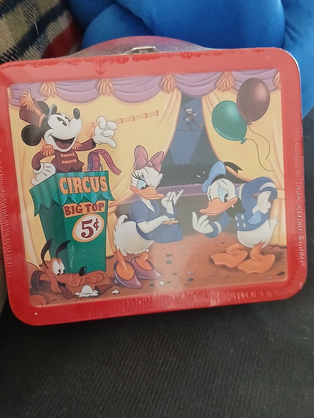 Hallmark School Days 1950s Mickey Mouse Circus Tin Lunch Box - Red & Yellow